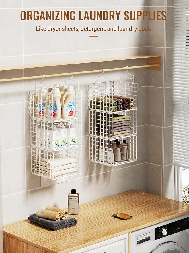 6 Tier Closet Hanging Organizer, Metal Closet Organizers and Storage - Image 6