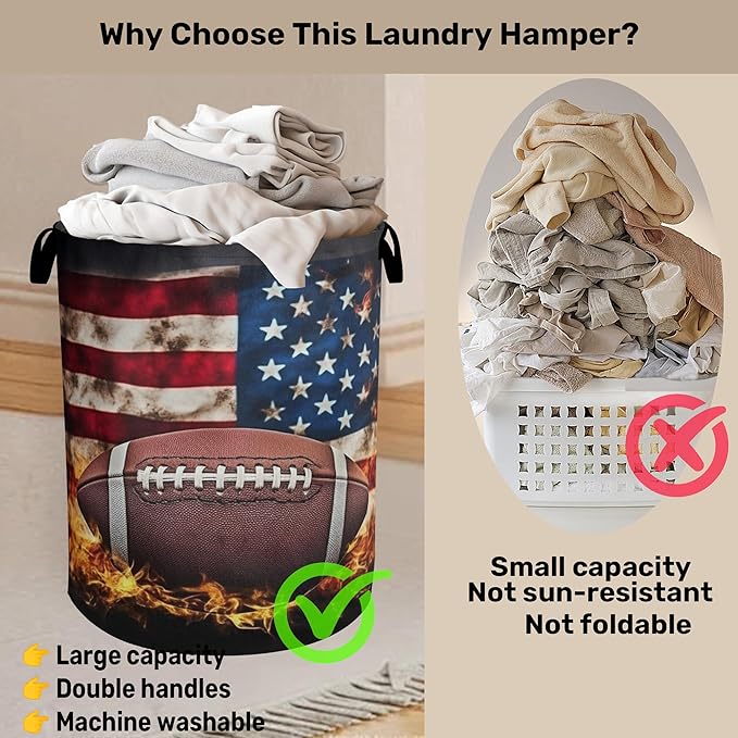 Football Large Clothes Hamper Bag - Image 3