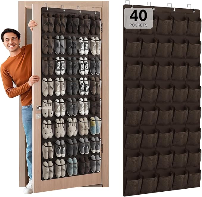 40-Pocket Over the Door Shoe Organizer by Unknown