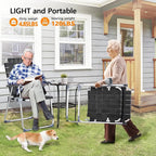 VINGLI Aluminum Patio Lawn Chairs Folding Set of 2 with Detachable Cup Holder, Webbed Beach Chair Folding Chair Outdoor Portable Camping Chair for Yard, Garden - Image 6