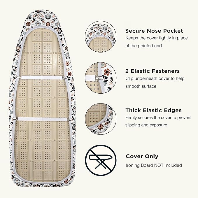 Ironing Board Cover and Pad 18"x49" Extra Thick Natural Cotton, Scorch and - Image 3