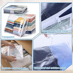 6 Pcs Clear Zippered Storage Bags, Plastic Sweater Storage Bags - Image 4