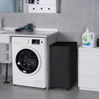 Slim Laundry Hamper with Lid and Wheels, Small Rolling Laundry Basket with - Image 5