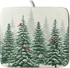 Winter Green Pine Tree Dish Drying Mat by Sweetshow