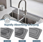 Faucet Mat for Kitchen Sink, Rapidly Absorbing Diatomite Fast Drying Stone - Image 3
