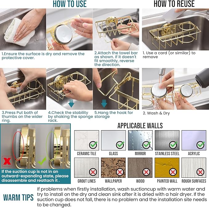 TAILI 4-in-1 Sponge Holder for Kitchen Sink - Image 8