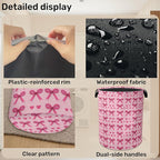 Pink Bow Laundry Hamper - Image 5