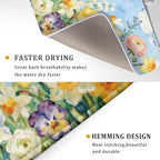 Spring Floral Dish Drying Mat for Kitchen Counter 18x24 Yellow Pink Narcissus - Image 3