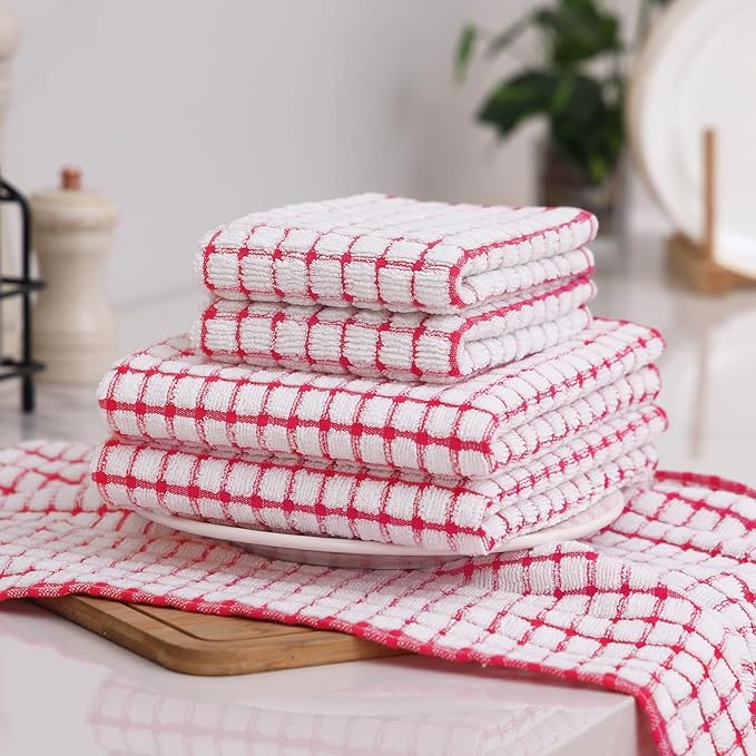 Homaxy Kitchen Towels and Dishcloths Set, 16 x 25 and 12 x 12 Inches, Super - Image 8