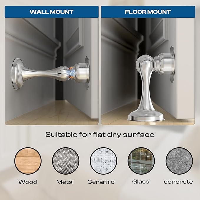 OmHome Magnetic Door Stop Soft Magnetic Door Catch, Magnetic Door Stoppers - Image 2