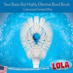 LOLA Toilet Bowl Brush w/Curved Head, 3 Pack, Coated Wire, Durable Poly Bristles - Image 3