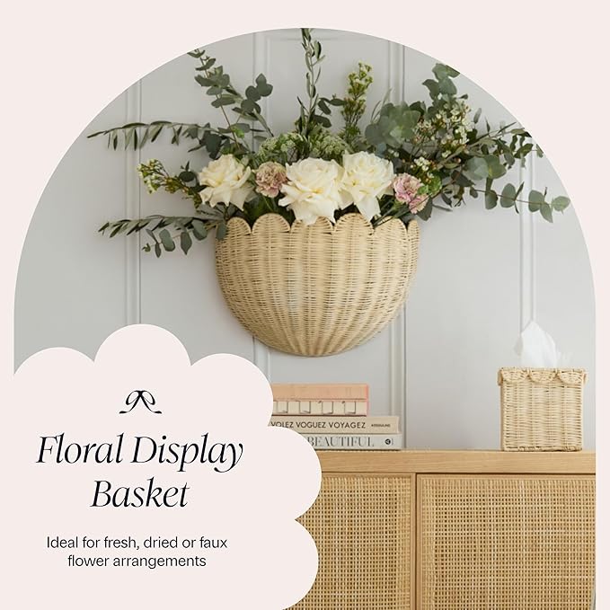 BEBE BASK Scalloped Wicker Wall Basket - Image 7
