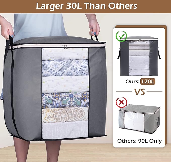 SLEEPING LAMB 120L Extra Large Blanket Storage Bags Breathable Clothes Storage - Image 2