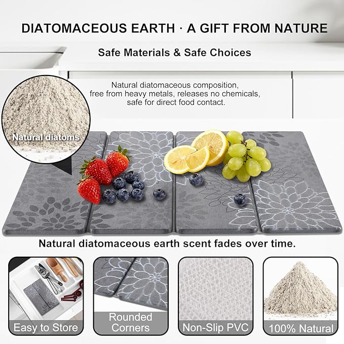 3 PCS Large Stone Dish Drying Mat - Image 3