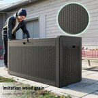 ROJIK Outdoor Storage Housing Deck Box,Waterproof Patio Furniture, Garden Tools, Cushions, Pool Accessories Storage Bench with Lockable Lid and Side Handles (Black,60 Gallon) - Image 3