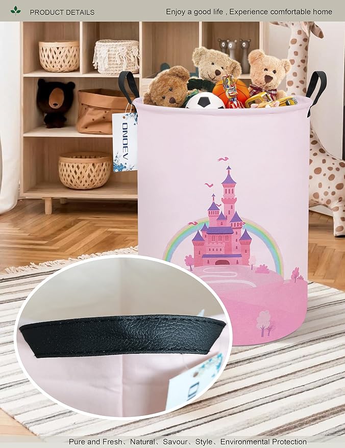 Laundry Hamper, Round Waterproof Storage Basket - Image 4
