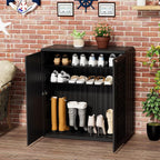 Outdoor Storage Cabinet Waterproof with Shelf,Resin Storage Sheds Outdoor Cabinets for tub Towels/Chemicals/Grill Items/Patio/Garden/Backyard, Size 34.3''L*15''W*36.2''H（Black） - Image 8