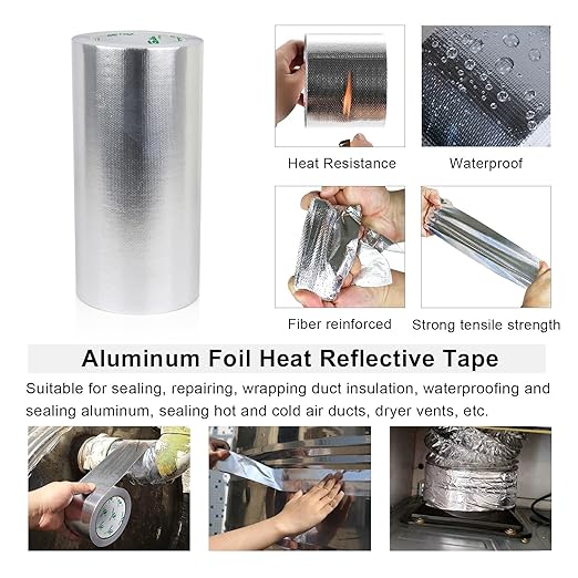 BOMEI PACK Adhesive Aluminum Foil Heat Shield Tape 9inch x 66ft Barrier - Image 6