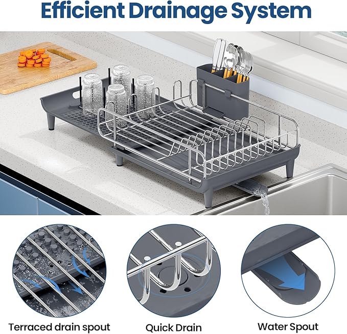 TOOLF Expandable Dish Rack, Dish Drying Rack - Image 5