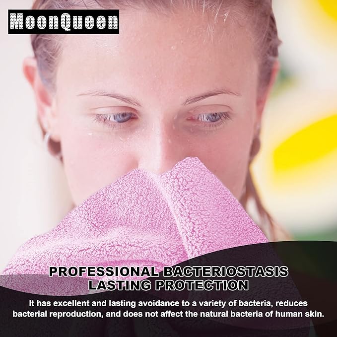 MOONQUEEN Microfiber Facial Cloths Fast Drying Washcloth 12 Pack - Image 5