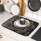 Absorbent Dish Drying Mat Colorful Flowers Microfiber Pad - Image 5