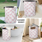Cute Pink Bow Laundry Basket, Foldable Oxford Cloth Tote Bag Laundry Hamper - Image 4