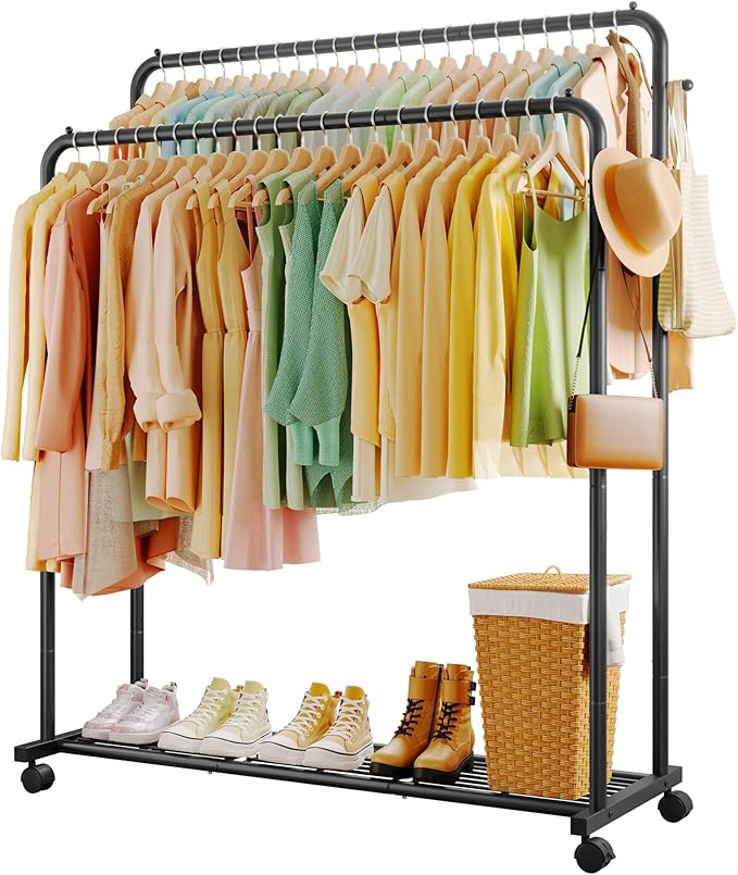 Clothes Rack - Double Rods Clothing Rack by Sakugi