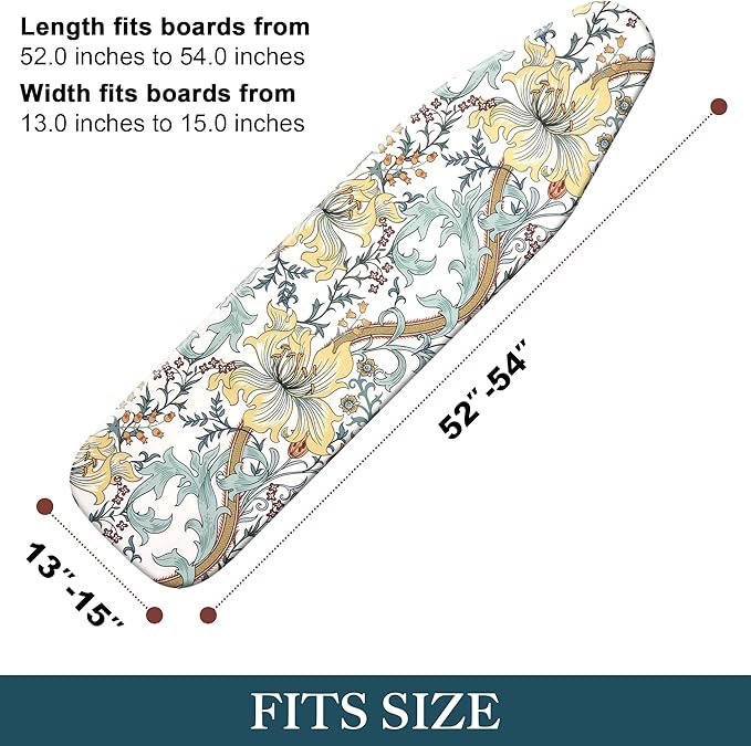 Standard Size Ironing Board Cover and Pad, Full Size Scorch Resistant Padding - Image 2