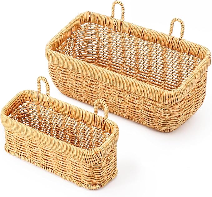 AceList Wall Hanging Basket, Boho Style Hand-Woven Hanging Storage Baskets by AceList