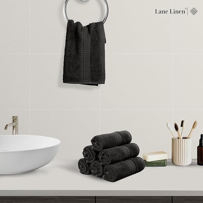 Black Hand Towels for Bathroom - Image 2