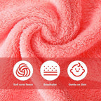 Syhood 12 Pieces Face Wash Cloth 12 x 12 in Makeup Remover Cloths Towel Coral - Image 4