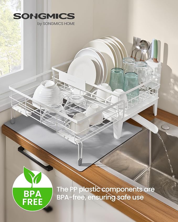 SONGMICS Dish Drying Rack, Kitchen Dish Rack - Image 2