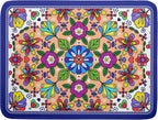 Mexican Talavera Dish Drying Mat Navy Blue Large Microfiber Dish Drain Pad by Giwawa