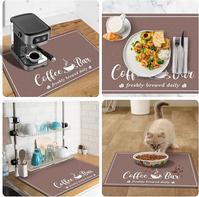 Absorbent Coffee Mat, Fashion Dish Drying Mat - Image 6