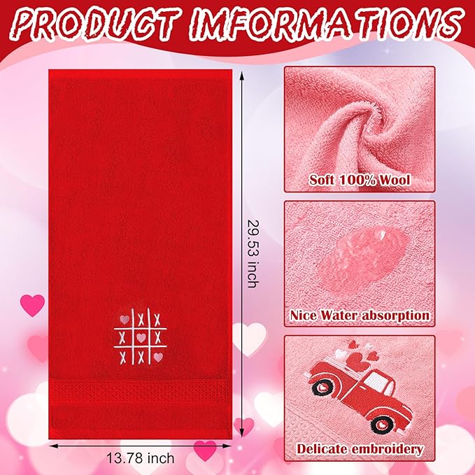 3 Pcs Valentine's Day Hand Towels - Image 3