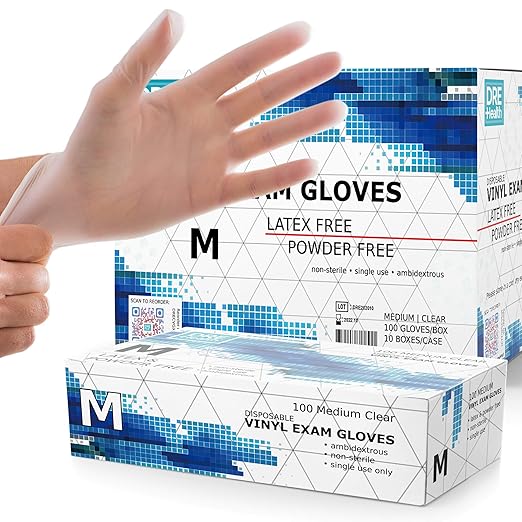 Powder Free Disposable Gloves Medium, by DRE+Health