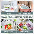 KOMUEE 10 Packs Glass Food Storage Containers Set, Glass Meal Prep Containers - Image 5