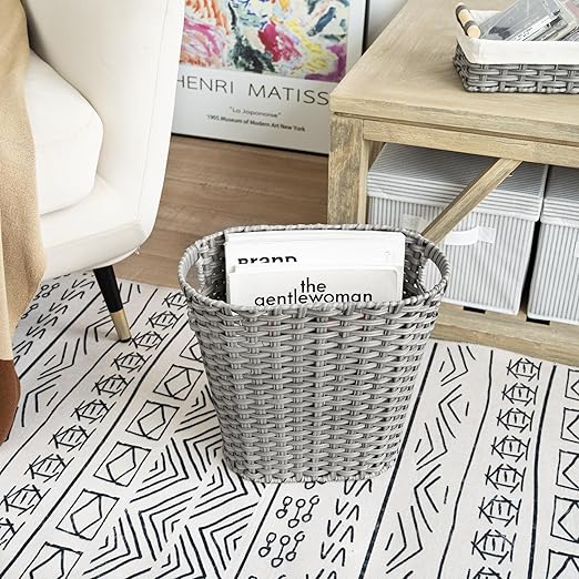 GRANNY SAYS Wicker Bathroom Trash Can, Wicker Waste Basket - Image 7