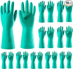 ThxToms 10 Pairs Nitrile Chemical Resistant Gloves, Reusable Latex Rubber Free by ThxToms