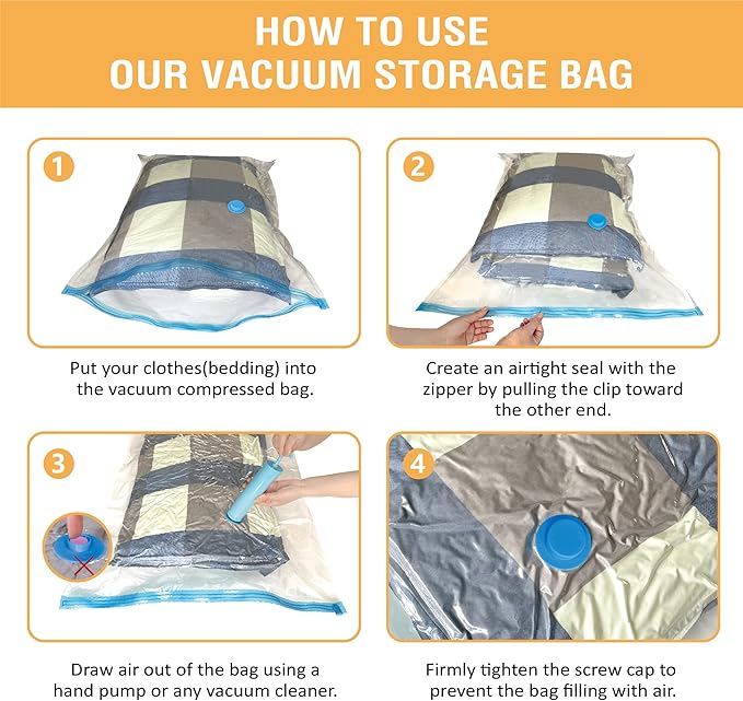 Cozy Essential Vacuum Storage Bags, Compression Space Saver Bags - Image 7