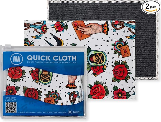 Quick Cloth Microfiber Glasses Cleaning Cloths – 5x7, 2 Pack by MicrofiberWholesale