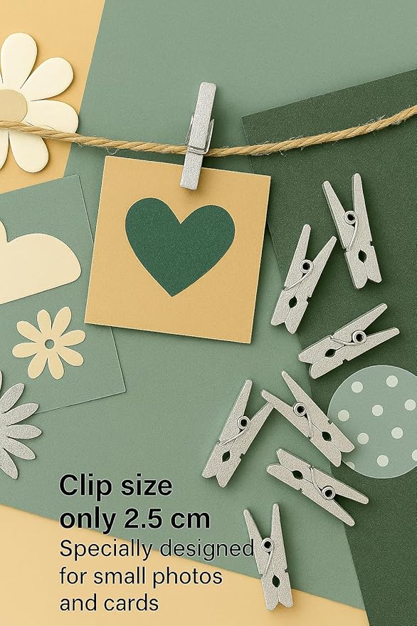 LWR CRAFTS Wooden Mini Clothespins 100 Per Pack 1" 2.5cm - Image 9