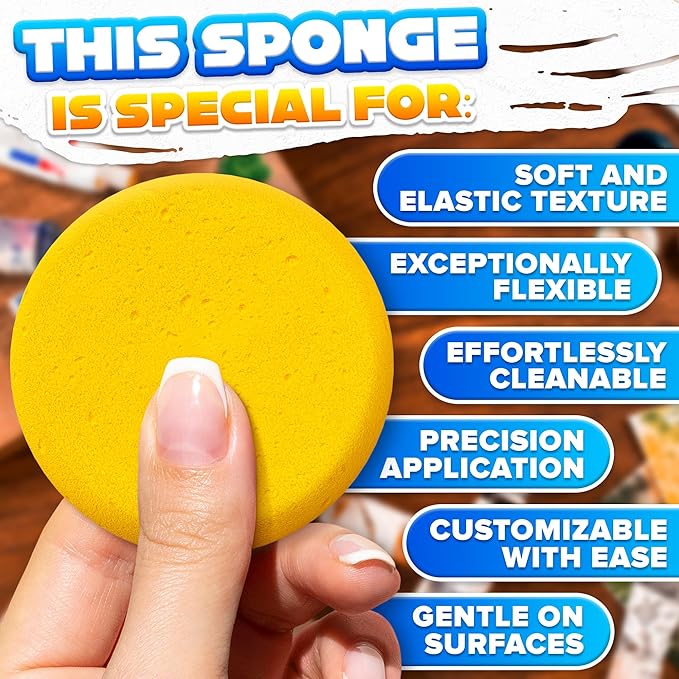 12 Pcs Pottery Sponges for Clay – 2.8"x1" Pottery Sponge for Painting, Car - Image 4