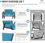 Patio Dining Chairs Set of 4, Stackable Dining Chairs High Back, Breathable Seat Fabric and Alloy Steel Frame Fit Backyard, Porch, Lawn，Poolside (Sky Blue) - Image 5