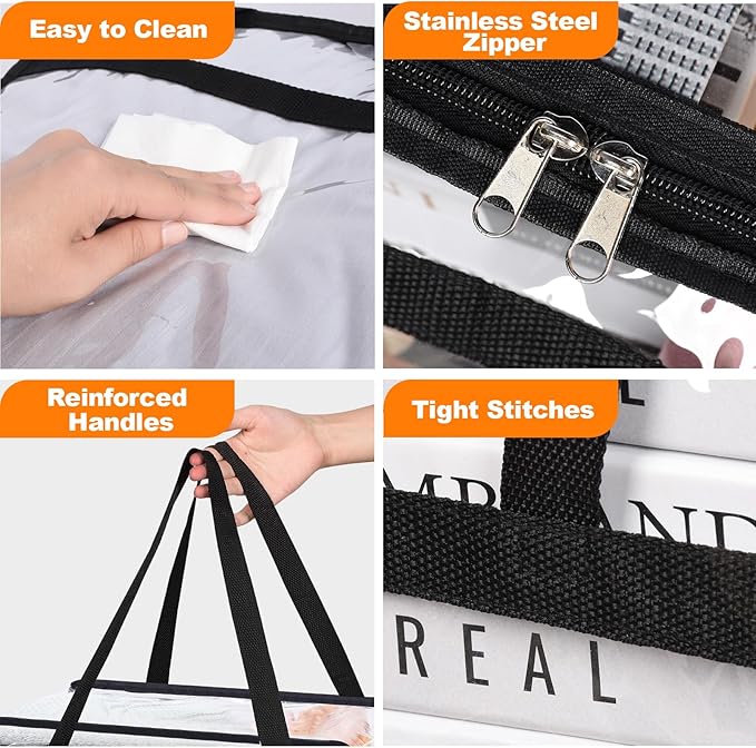 4 Pack Clear Clothes Storage Bags, Vinyl Blanket Storage Containers - Image 7