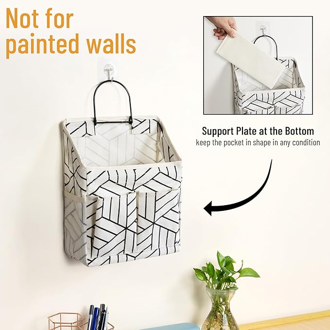 2pcs Wall Hanging Storage Bag, Small Door Closet Linen Fabric Pockets Organizer - Image 6