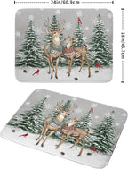 Winter Deer Dish Drying Mat Pine Tree Absorbent Dish Dry Pad Seasonal - Image 2