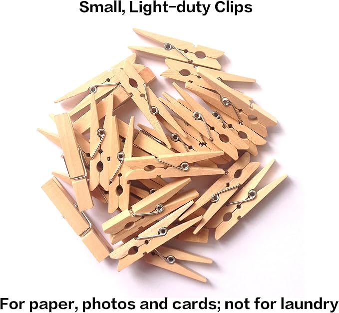 LWR CRAFTS Wooden Small Clothespins 1-7/8" 4.8cm 50 Pieces Per Pack - Image 2