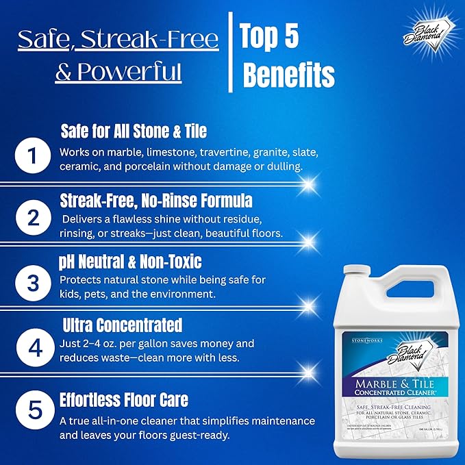 Black Diamond Stoneworks Marble & Tile Cleaner Gallon + Ultimate Grout Cleaner - Image 2
