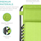 Best Choice Products Set of 2 Adjustable Steel Mesh Zero Gravity Lounge Chair Recliners w/Pillows and Cup Holder Trays - Lime Green - Image 7